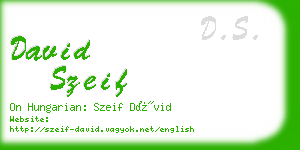 david szeif business card